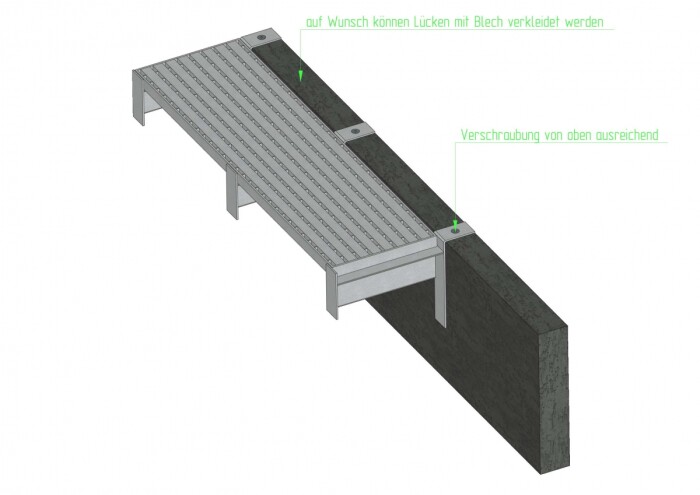 Winkelkonsole Typ 2 für Rostbreite 300 mm