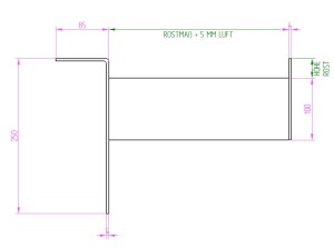 Winkelkonsole Typ 2 für Rostbreite 300 mm