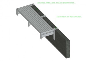 Winkelkonsole Typ 2 für Rostbreite 120 mm