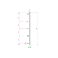 Outlet- Winkelstange mit je 5 Laschen / 1750 mm