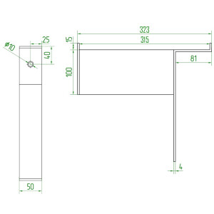 Winkelkonsole für Rinnenroste Typ 3 für Rostbreite 300 mm