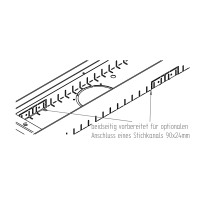 Fassadenrinne zur Entwässerung | Länge 1000mm, Breite 200mm, Höhe 50-70mm verzinkt