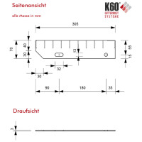 Fluchttreppenstufe 1500x305 mm 30/30 verzinkt