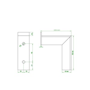 Outlet Winkelkonsole Typ 1 für Rostbreite 98 mm