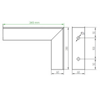 Outlet Winkelkonsole Typ 1 für Rostbreite 340 mm