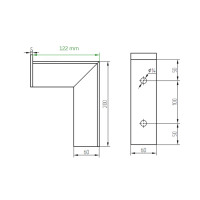 Winkelkonsole Typ 1 für Rostbreite 120 mm