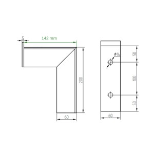 Winkelkonsole Typ 1 für Rostbreite 140 mm