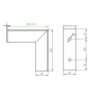 Winkelkonsole Typ 1 für Rostbreite 190  mm