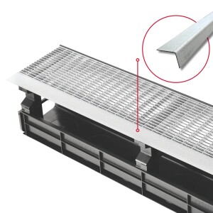 Entwässerungsrinne CANYON 3.0 perforiert aus recyceltem Kunststoff, Komplettset Rost + 3x Konsolen | Länge 1000 mm, Breite 207 mm, Höhe 250 mm